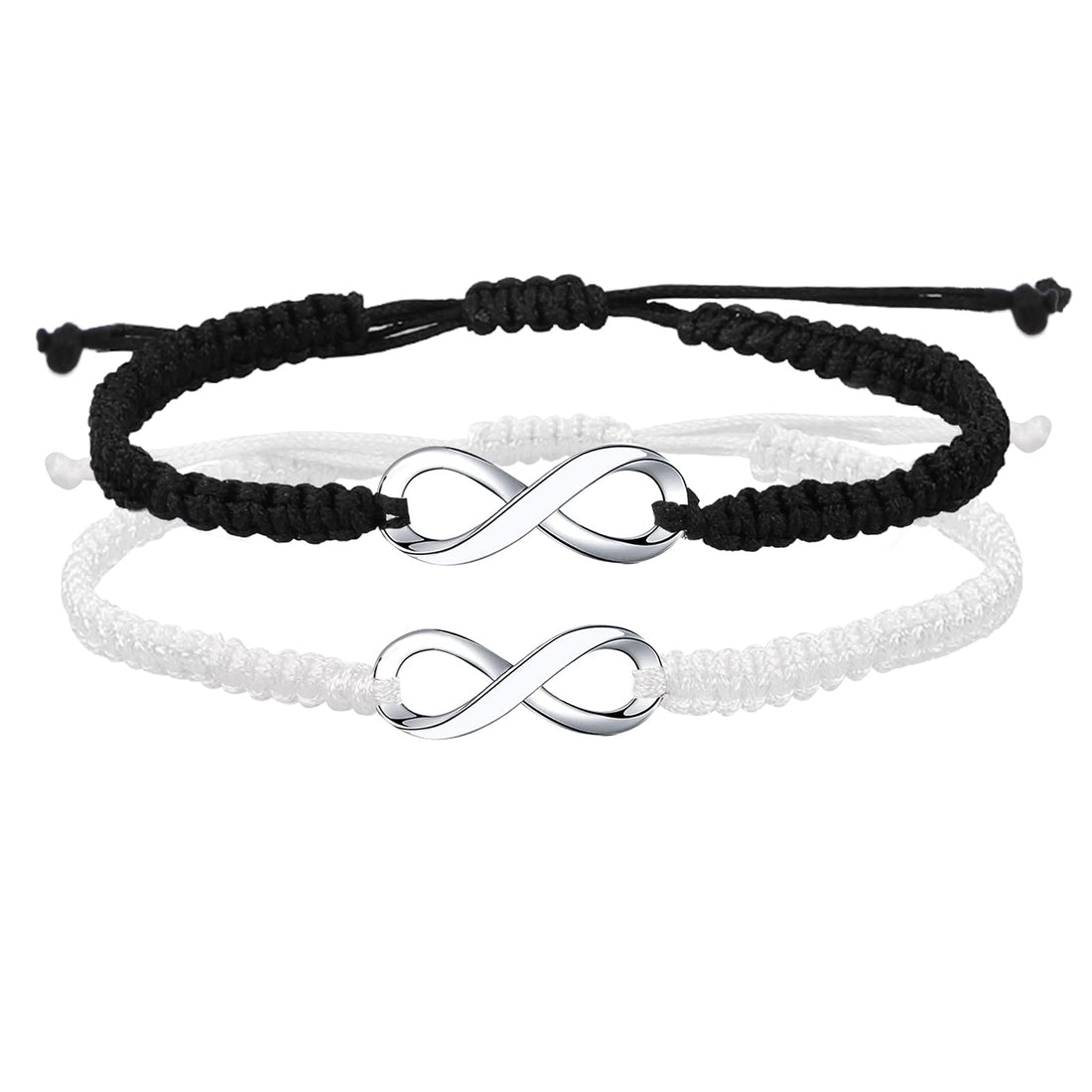 REMEL Infinity Couple Bracelet Braided Leather Rope Bangle Wrist Adjustable Chain Fit 7-9 Inch for Lover Friendship