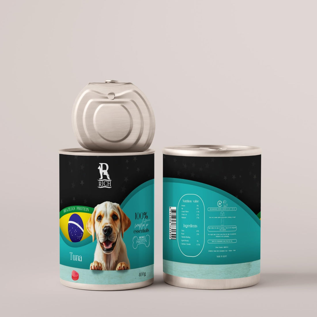 Rich Brazilian Protein Wet Food Can with Tuna for Dogs 400 g
