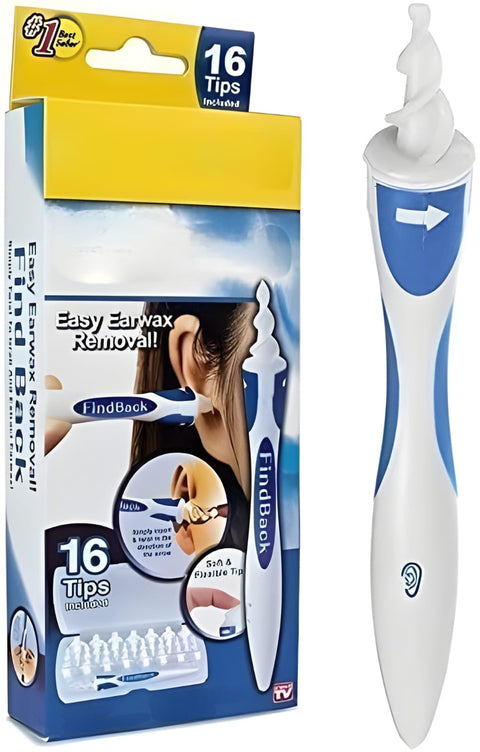 Spiral Motion Ear Pick, with 16 Replaceable Soft Heads, Safe and Effective Ear Wax Removal Tool, Suitable for Family