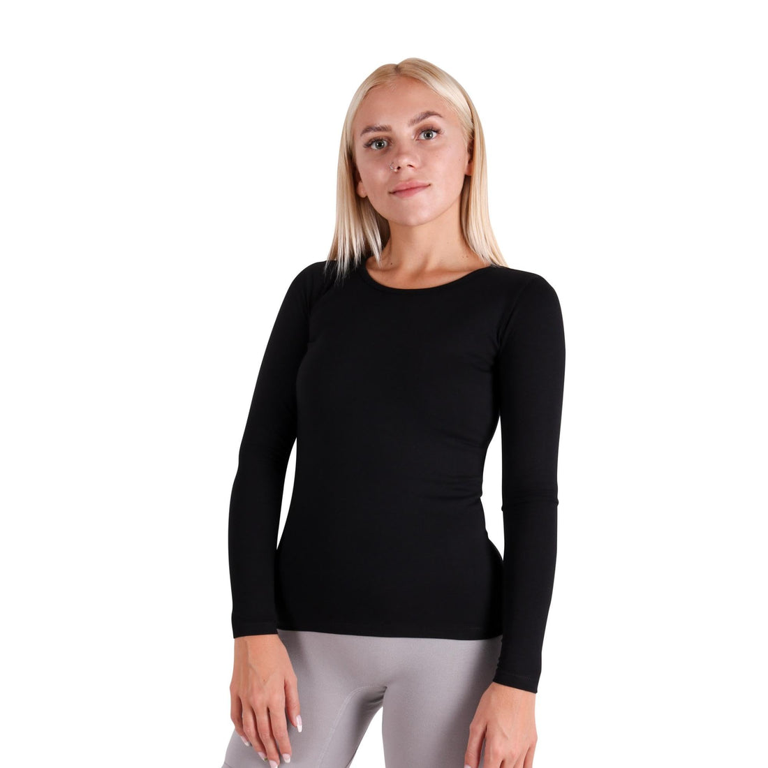 Dice Women's Long Sleeve Crew Neck Undershirt, Fitted Style