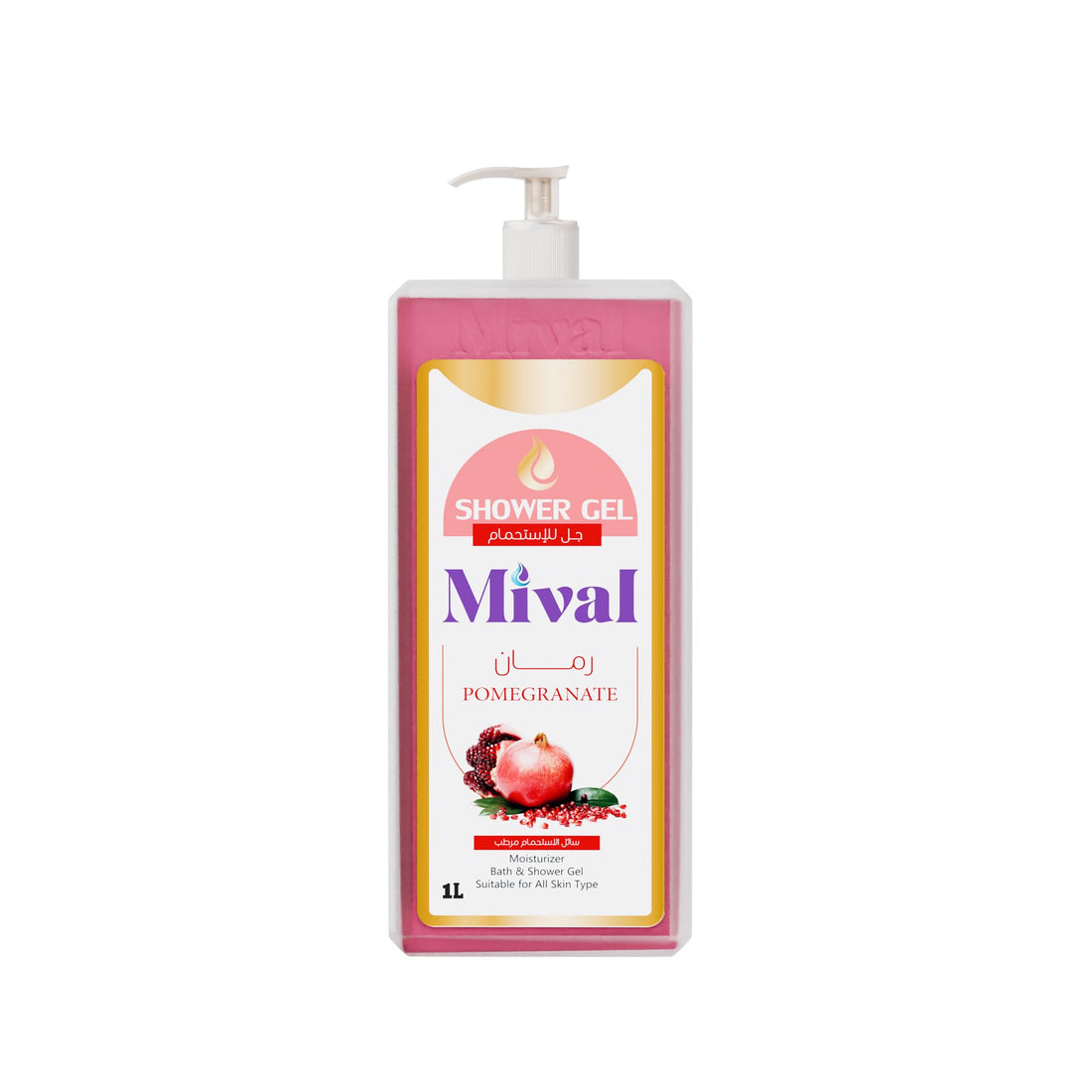 Mival shower gel 1 liter pomegranate