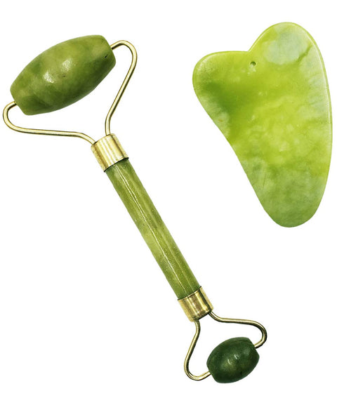 Jade Roller Gua Sha Set, Detox Scraping Massage Facial, Wrinkles Anti Aging Set