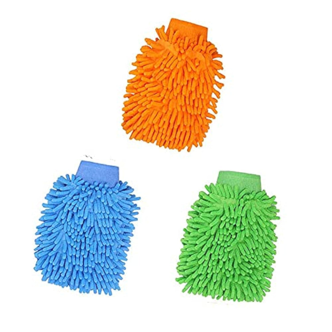 3Pcs Car Wash Mitts, Double Sided Microfiber Car Wash Mitts Super Absorbent Microfibre Gloves Microfibre Cloth for Car Cleaning Household Cleaning,14x 23x2.5cm