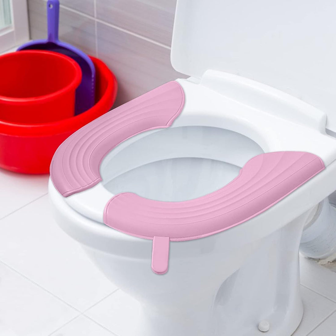 Waterproof Cotton Toilet Cover Protector Soft Firm Anti-Slip Washable Reusable for Home Travel Toilet Protector