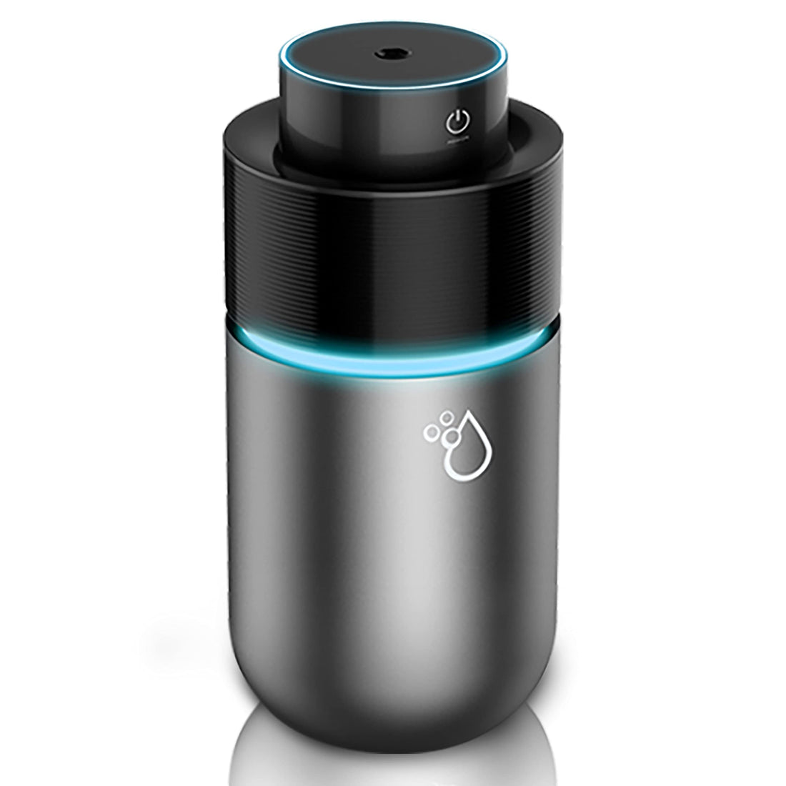 Car Diffuser Car Humidifier, USB Essential Oil Diffusers 7 Colors LED Lights 200mL Big Capacity Aromatherapy Diffuser(Black-Grey)