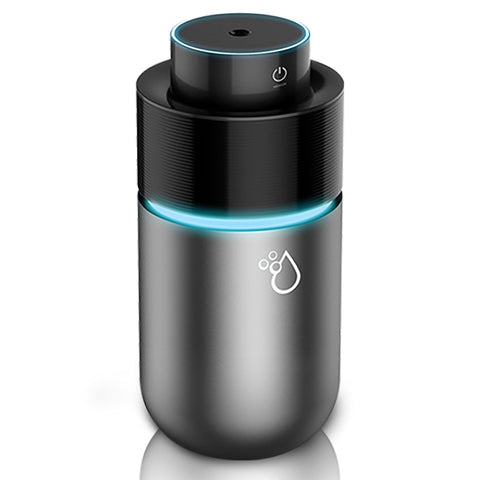 Car Diffuser Car Humidifier, USB Essential Oil Diffusers 7 Colors LED Lights 200mL Big Capacity Aromatherapy Diffuser(Black-Grey)