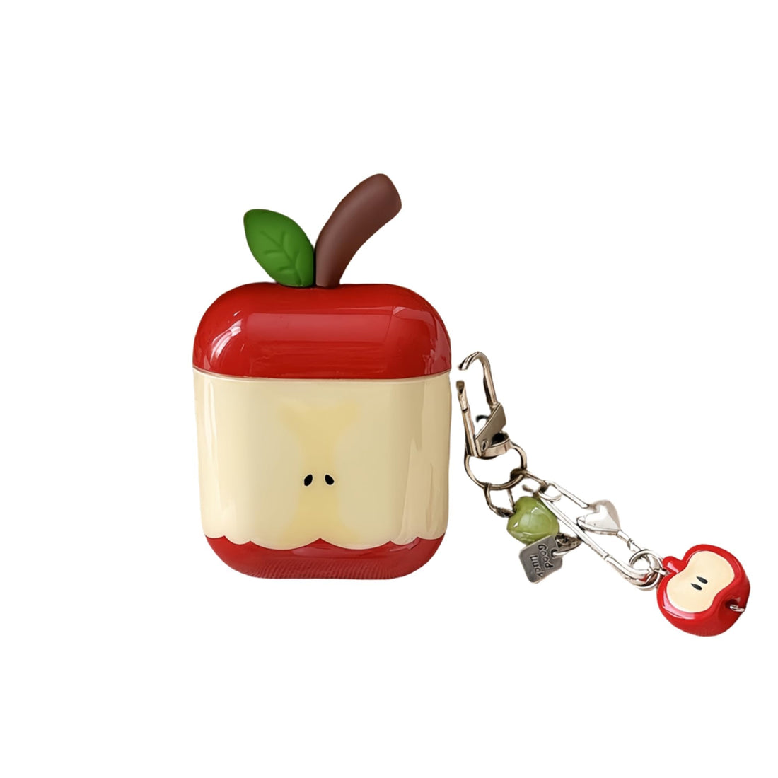 Tazweeq 3D Fruit Earphone Case Compatible with AirPods Pro 2 Free Keychain, Cute Red Design Cover, Fruits Case for Wireless Headphone with Pendant