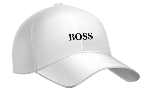 unisex WHITE cap with sun protection.sports cap with distinctive shapes logo BLACK(B)
