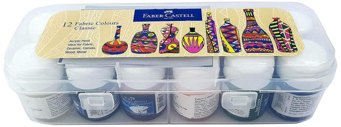 Faber-Castell Fabric Colors 12X10Ml In A Plastic Box