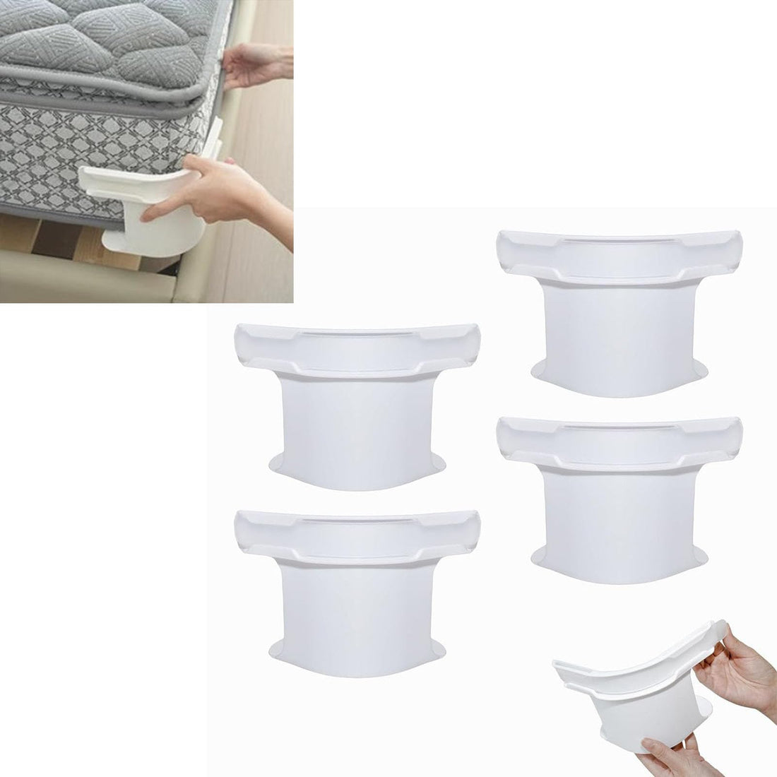 Beauenty Sheet Holders Set - 4 Pack Bed Sheet Non-Slip Grip, Heavy Duty Clips for Home & Hotel Use, Secure Fit Mattress Fasteners Fit All Mattress Size (4pcs, white)
