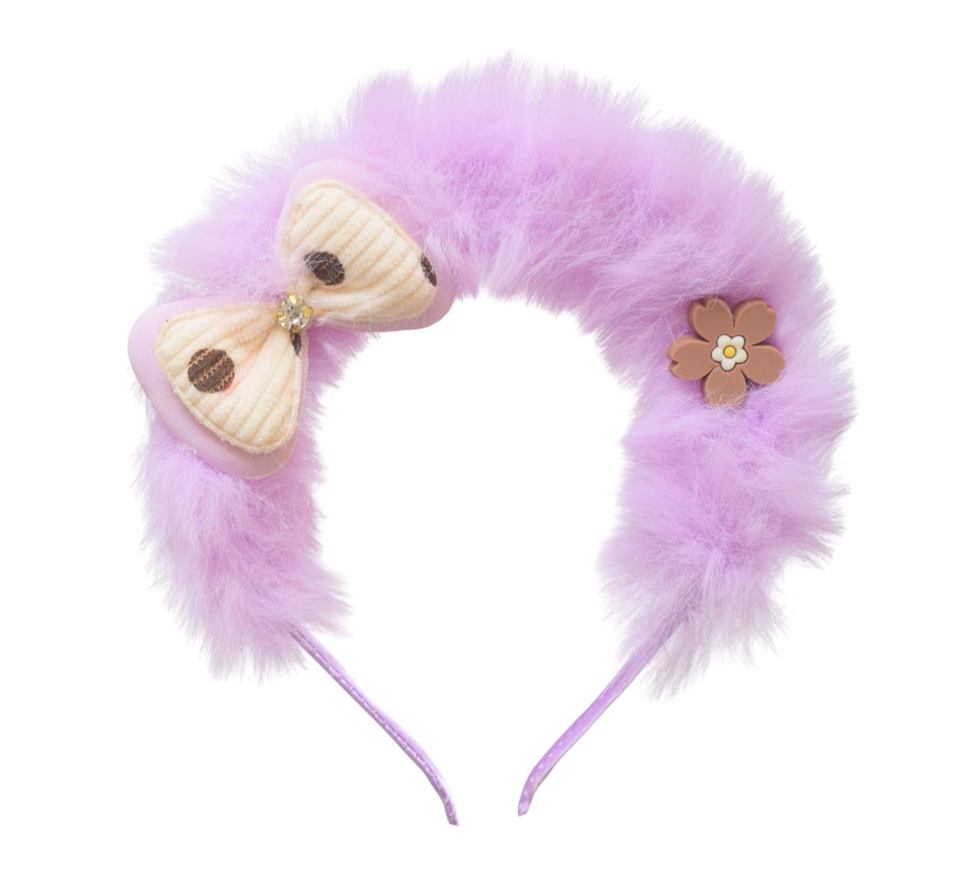 Daphne Half Padded Hair Band With Bow Design For Girl - Purple