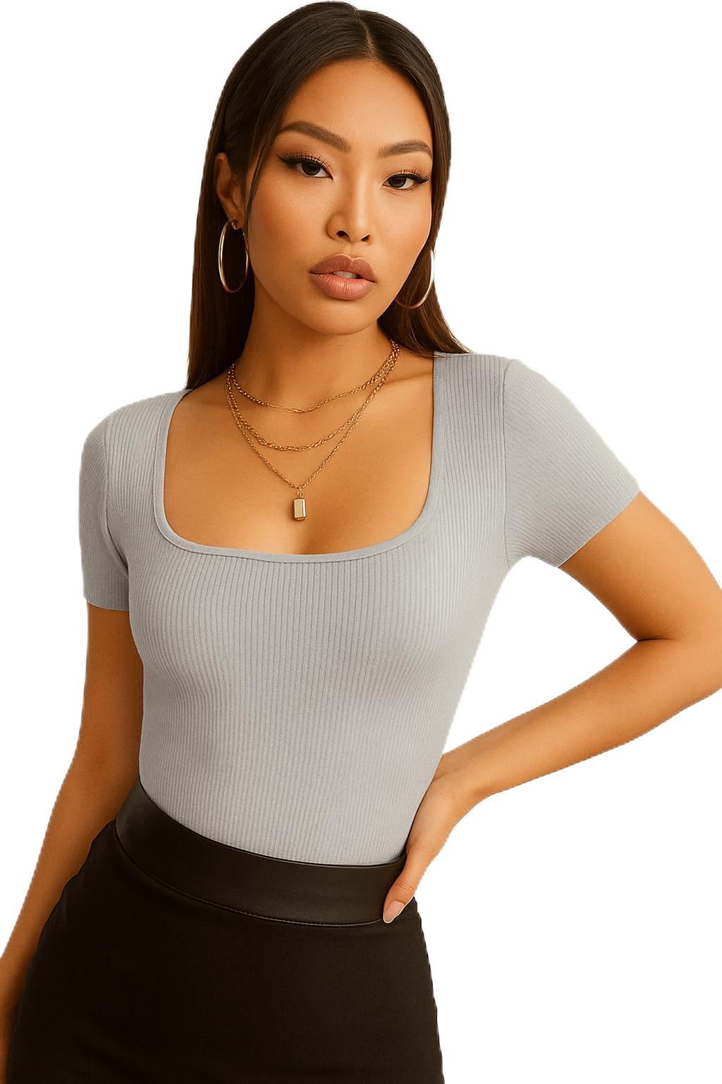 Women's Twill Short Sleeve Square T-Shirt