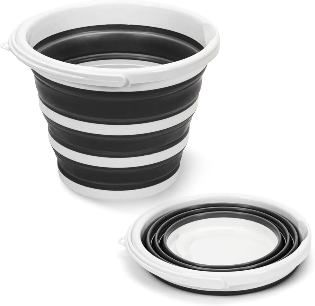 10L Jumbo Collapsible Silicone Bucket Foldable Lightweight Pail Multi Purpose Travel Camping Home Cleaning Water Container Space Saving Easy Carry Utility Storage Bucket