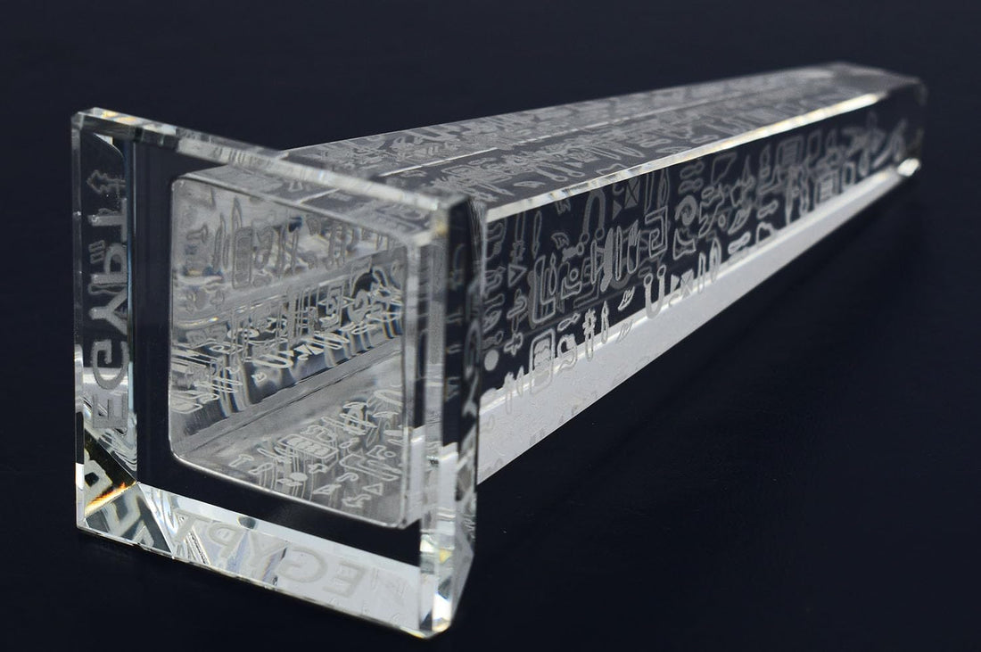 immatgar luxury pharaonic Statue Glass Egyptian 3 Pyramids souvenirs gifts from Egypt (obelisk1-16)