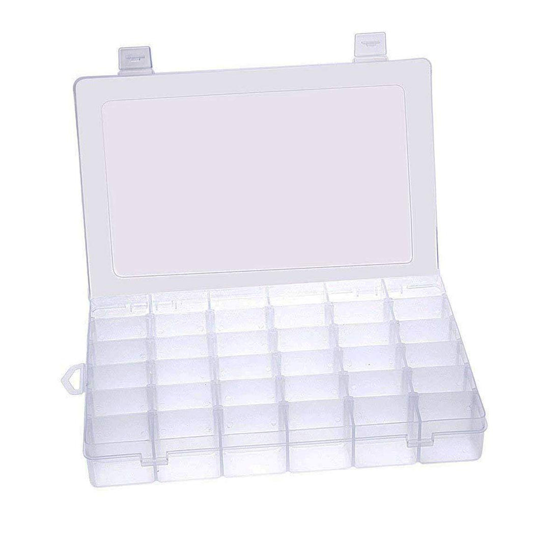 easybuy 36-Compartment Crafts Box, Clear Adjustable Jewelry Bead Organizer Box Storage Container Case
