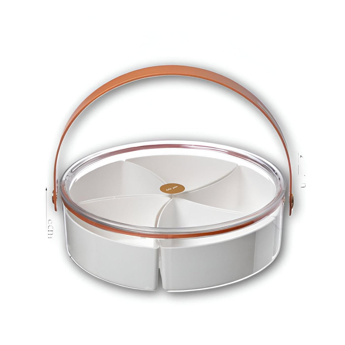 Food Storage Dish - Round Acrylic Tray with Compartments to elegantly serve appetizers, snacks, desserts, dried fruits, nuts