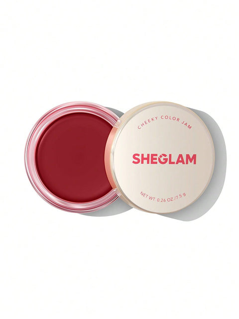 SHEGLAM Cheeky Color Jam-Carnation Dreams 6 Shades Multi-Use Cream Blush Lip Cream Matte Highly Pigmented Natural Blush Powder Face Makeup-Scarlet Sunset
