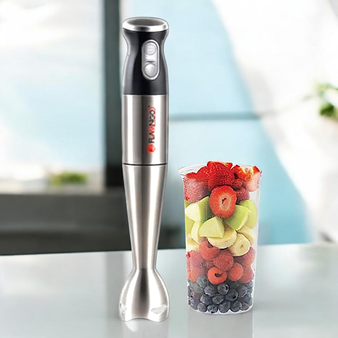 Flamingo Hand Blender 2x1 900W Stainless Steel Chopper Arm - 600ml Jug (2)