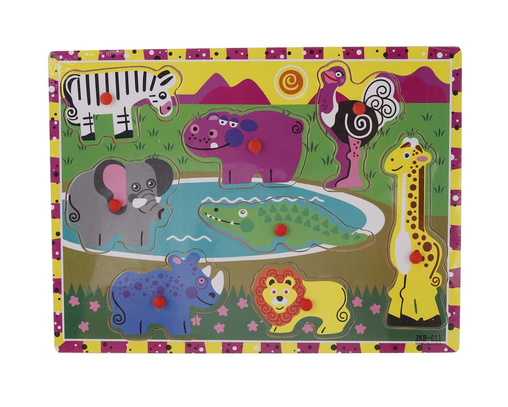 3A Zkb-011 Wood Animal Puzzle Toy For Kids - 3-5 Years Multi Color