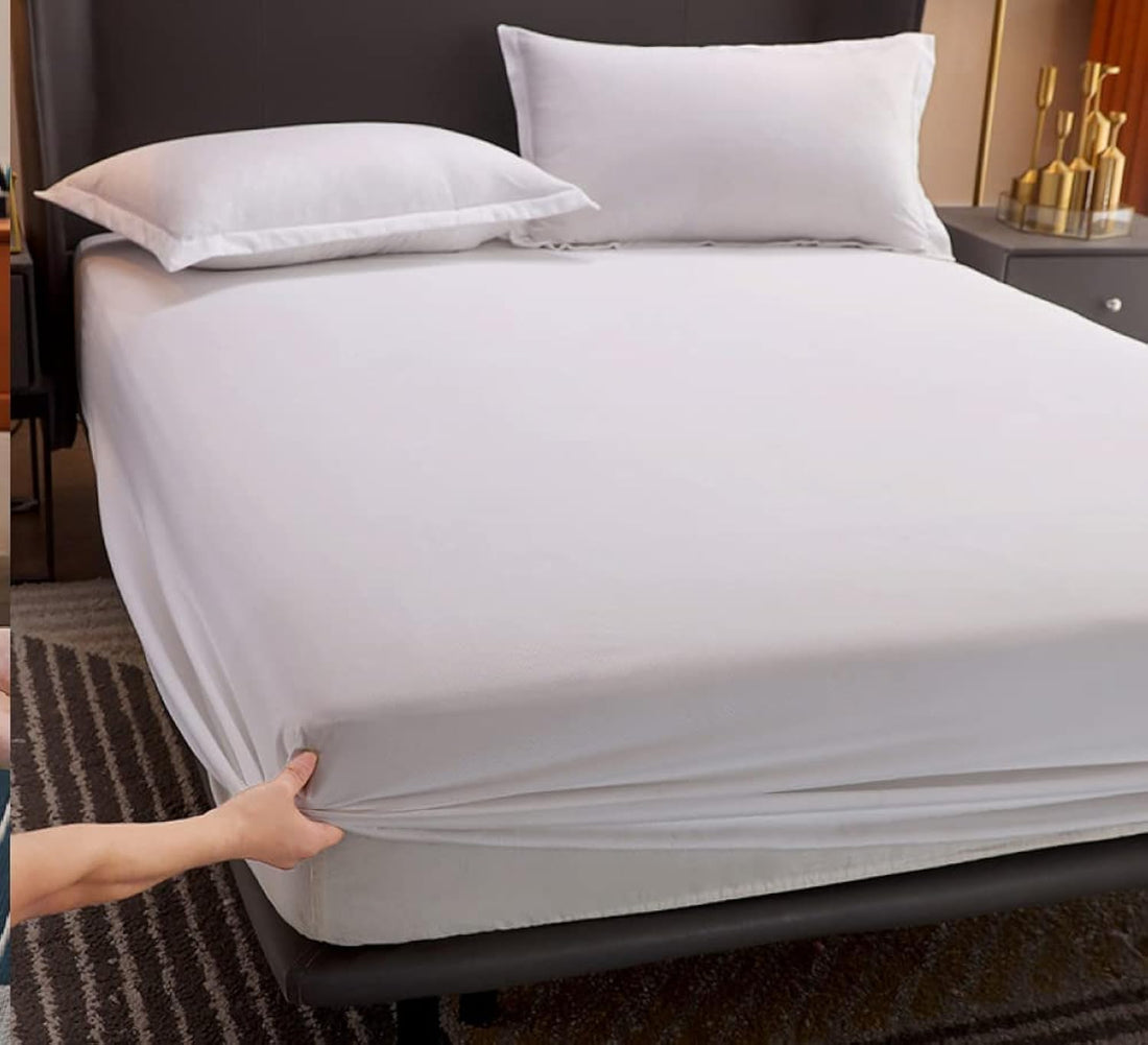 Plain Fitted Sheet Set for Hotels, Home & Touristic Villages (dark white, 160)