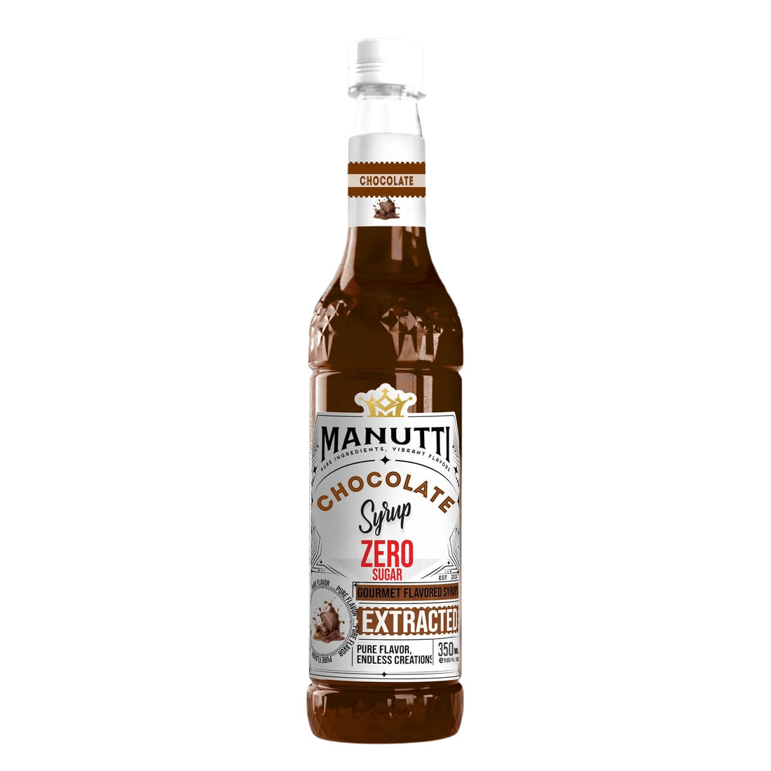Manutti Zero Sugar Chocolate Syrup, 350ml Bottle