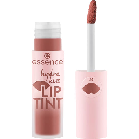 essence hydra kiss lip ink lipstick, no. 07, red, long-lasting, colouring effect, natural, shiny, vegan, no parabens, no microplastic particles, nanoparticles free, pack of 1 (4 ml)