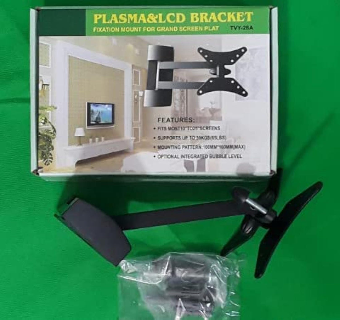 TVY 26A Super Strong 10 to 25 Inch Moving Tv Screen Holder Right, Right, Over and Under 30kg Bearing Includes All Its Supplies: Nails, Fisher, Fetch
