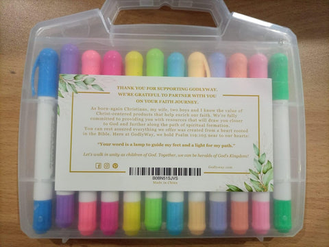 12 Colors Highlighter Pastel Pencils Clear Acrylic Box Sealed Lock