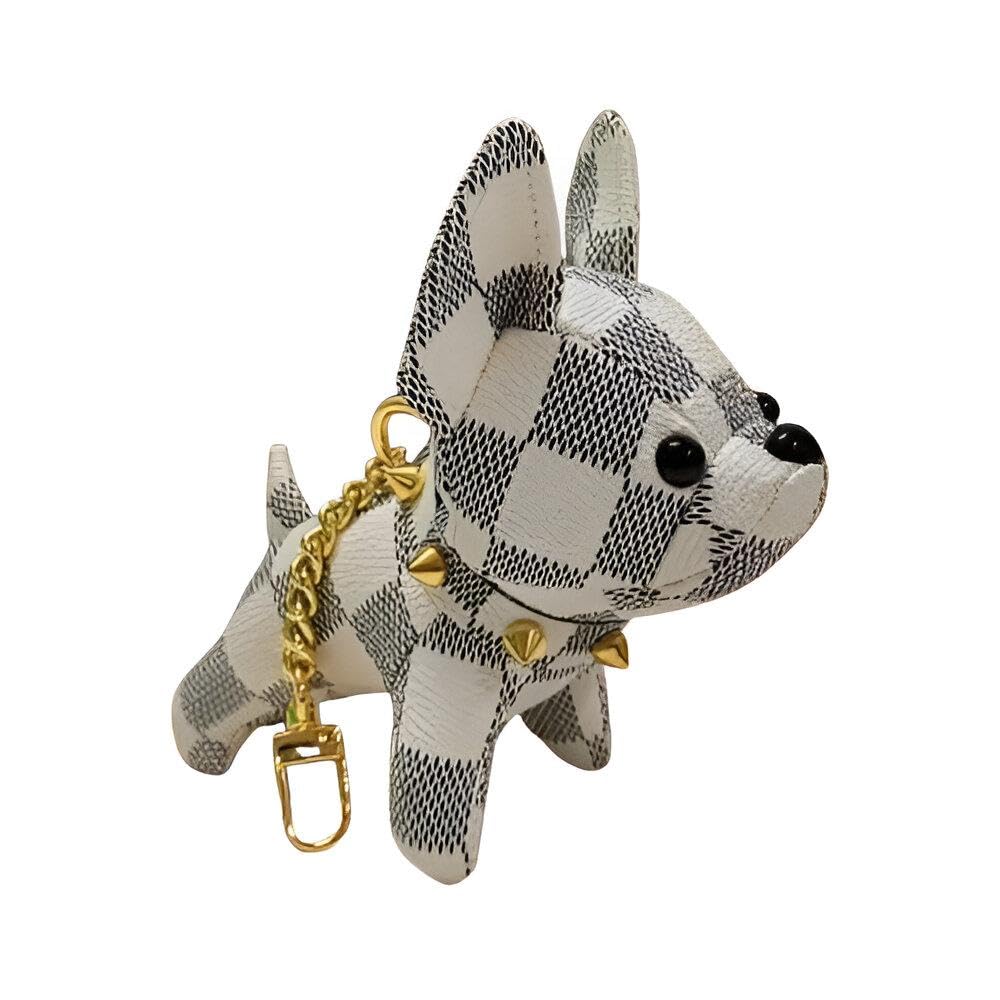 Keychain - Dog Made of Beautiful Faux Leather French Bulldog PU Leather Creative Cute Animal Keyring Family Friend Partner Gift