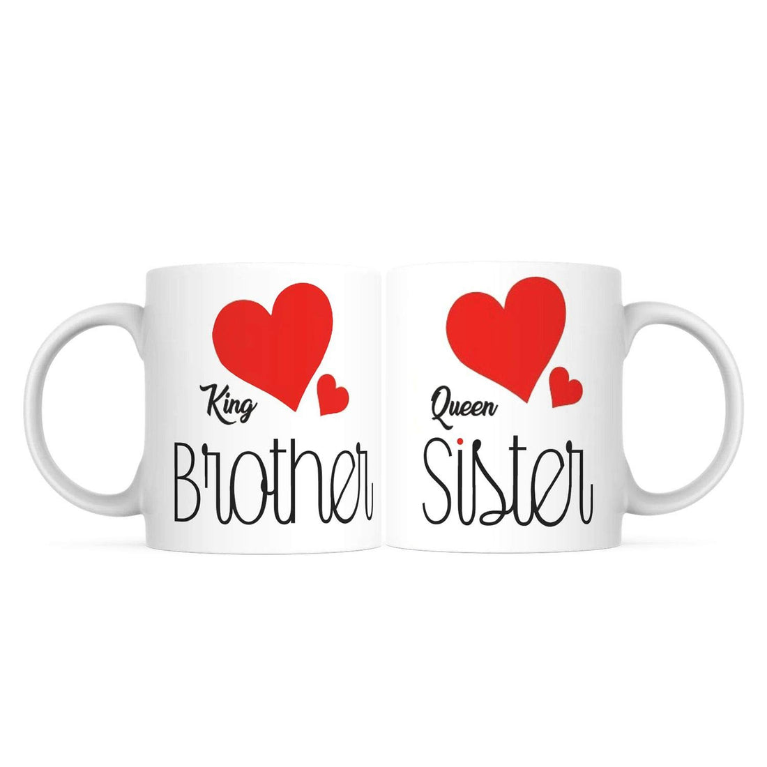 PUREZENTO King Brother Queen Sister Ceramic Coffee Tea/Milk Mug with Handle for Home Kitchen and Ideal Gift(350ML, Pack of 1)