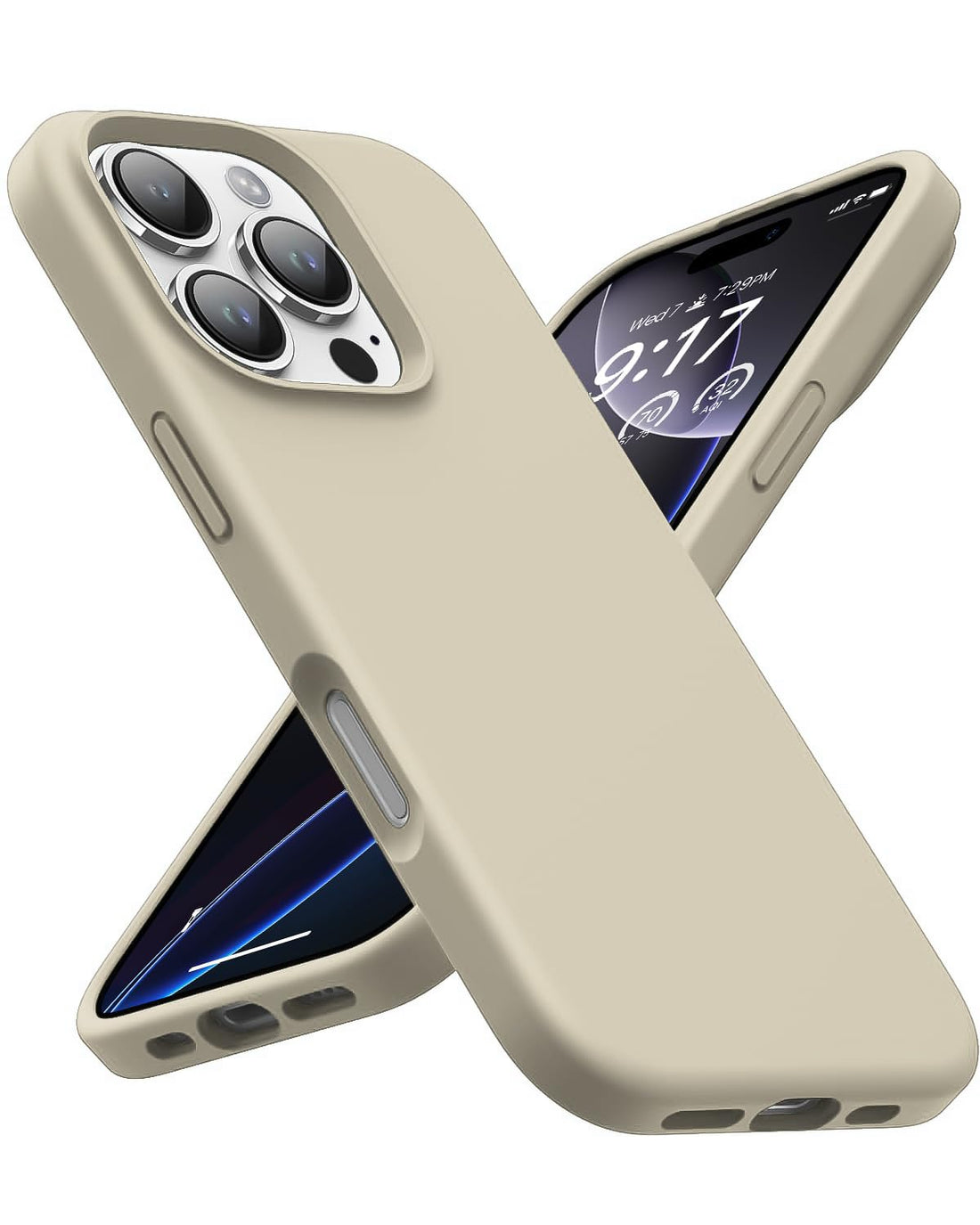 Dl3 Mobilak Compatible with iPhone 16 Pro Max 6.9-inch Case, Premium Liquid Silicone Case, Full Body Protective Cover, Shockproof, Slim Phone Case, Anti-Scratch Soft Microfiber Lining (A.Cream)