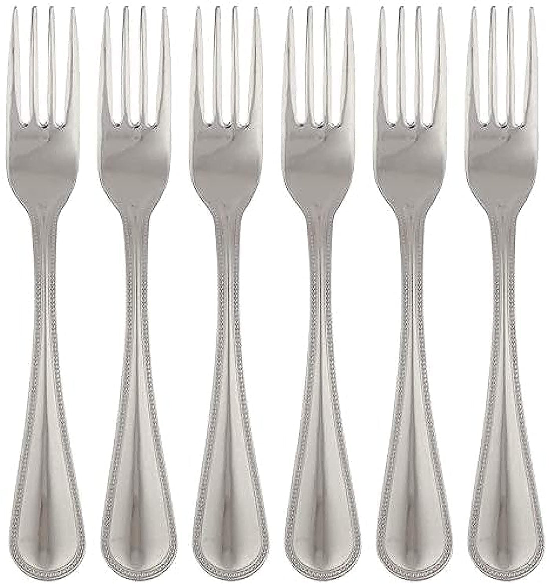 Stainless Steel Dinner Forks Set, 6 Pieces - Silver