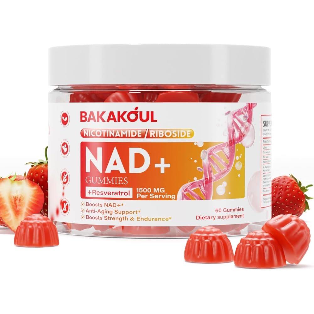 NAD+ Energy Gummies | 1500mg Advanced Formula | Cellular Vitality, Focus & Natural Energy Support | 60 Berry-Flavored Vegan Gummies