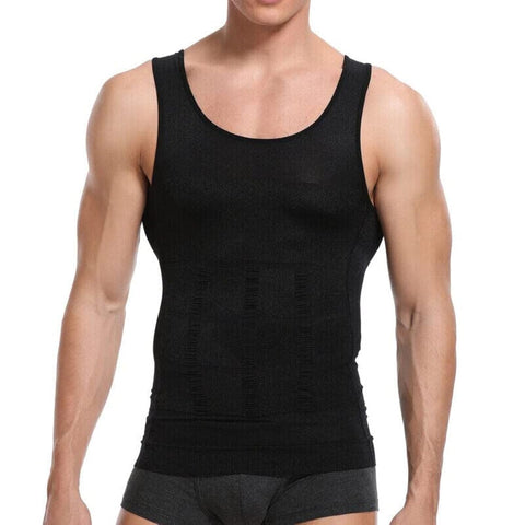 Two year warranty,men slimming body shapers posture corrector vest abdomen compression shirt workout tank tops shapewear belly underwear corsetNude VestL 690985