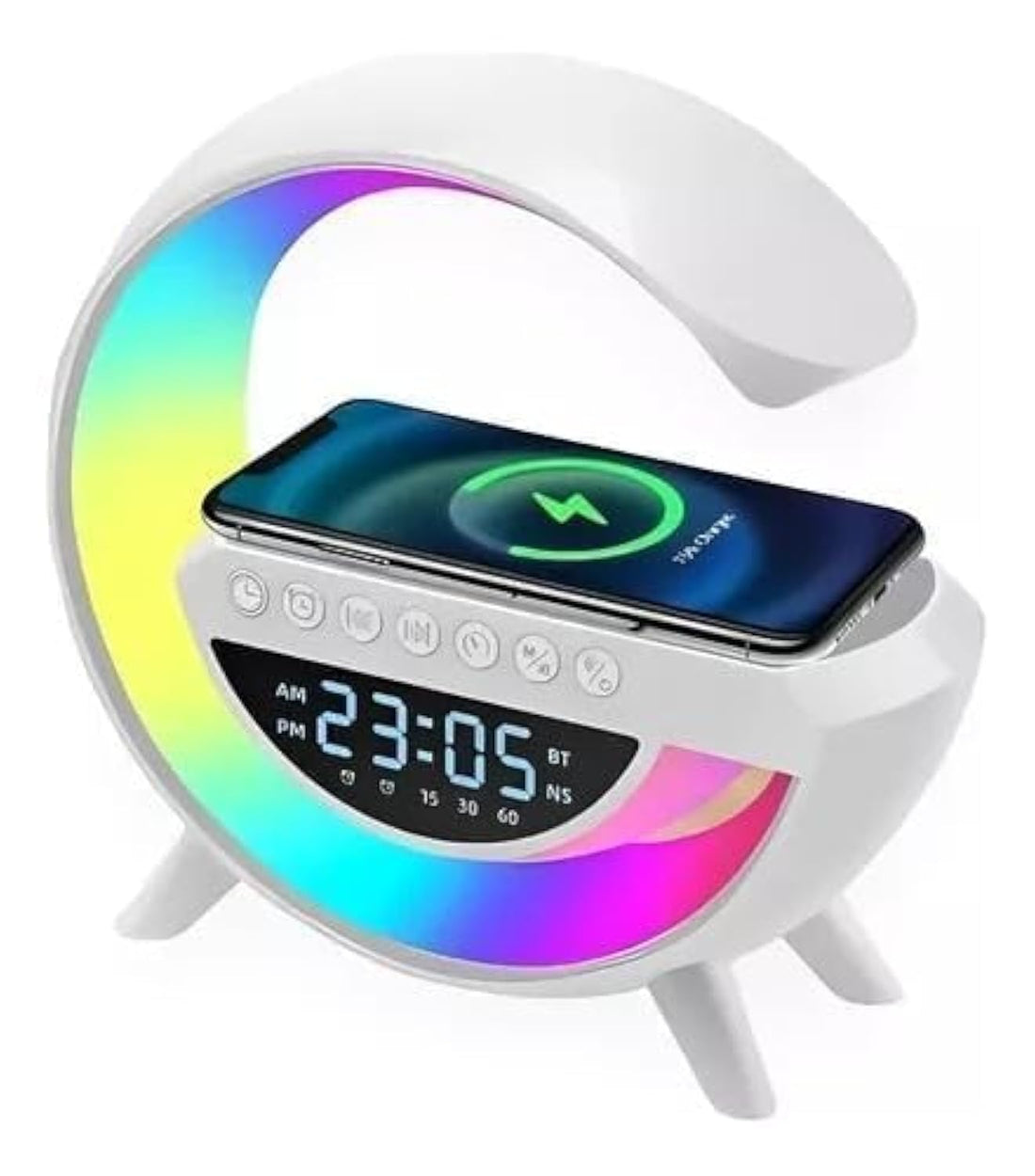LSMI MARKET Table Lamp Lamp Rgb Smart Bluetooth Speaker Wireles Technology RGB Speaker Speaker Sound Box And Bluetooth Induction Charger Wireless Charging Night Light Ambient