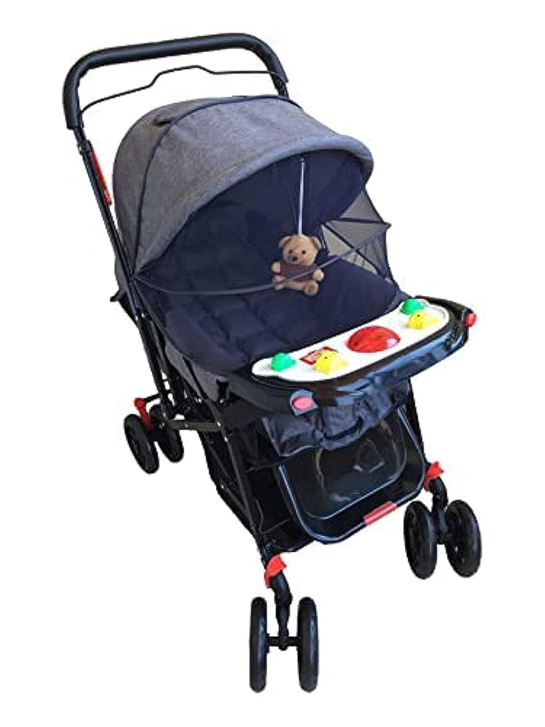Bambio Baby Armour Flip Stroller with Toy Teddy Bear multicolor