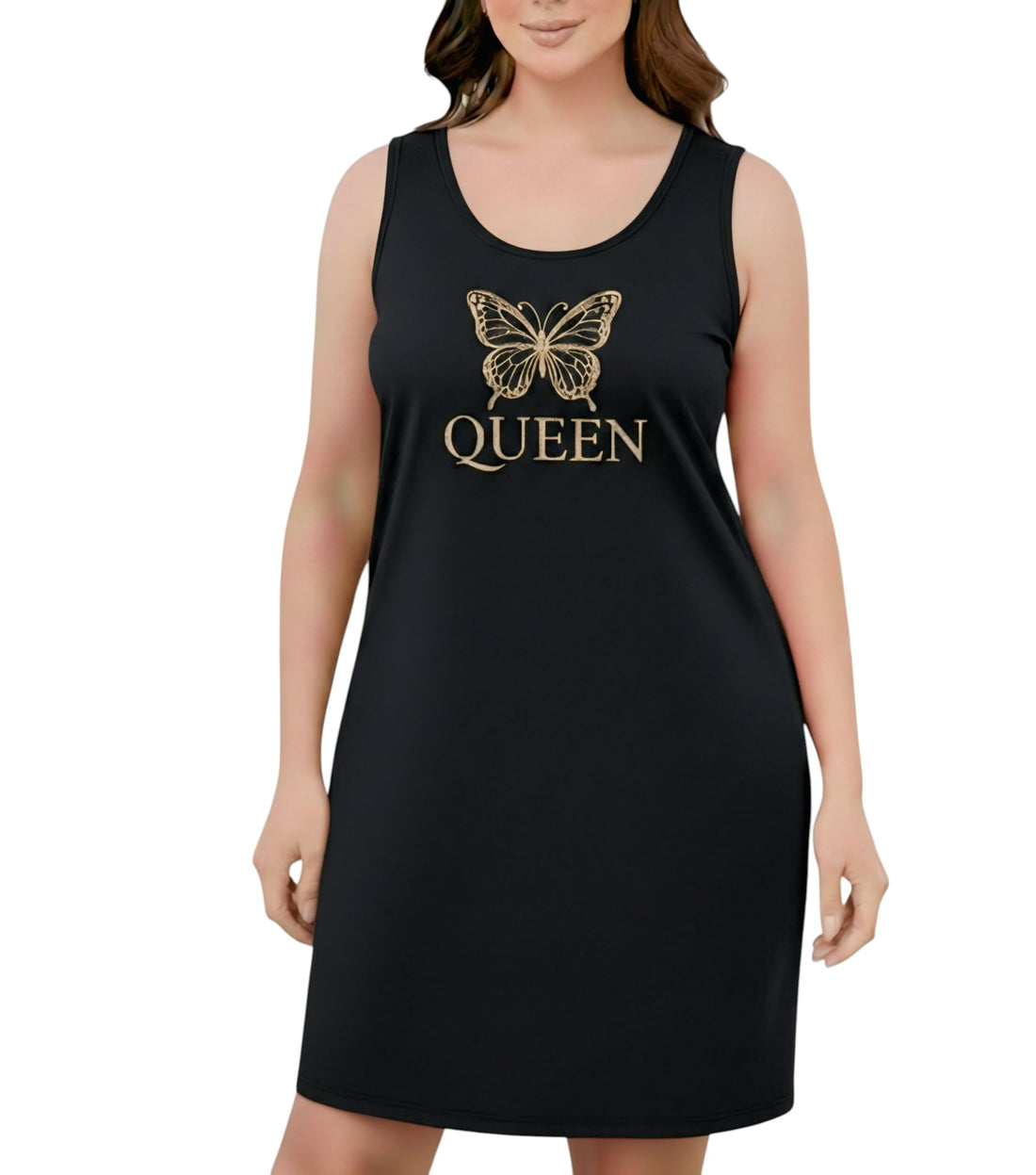 MEZA QUEEN Butterfly Print Short Nightgown for Women - Soft Comfortable Material - Modern Home & Sleep Design