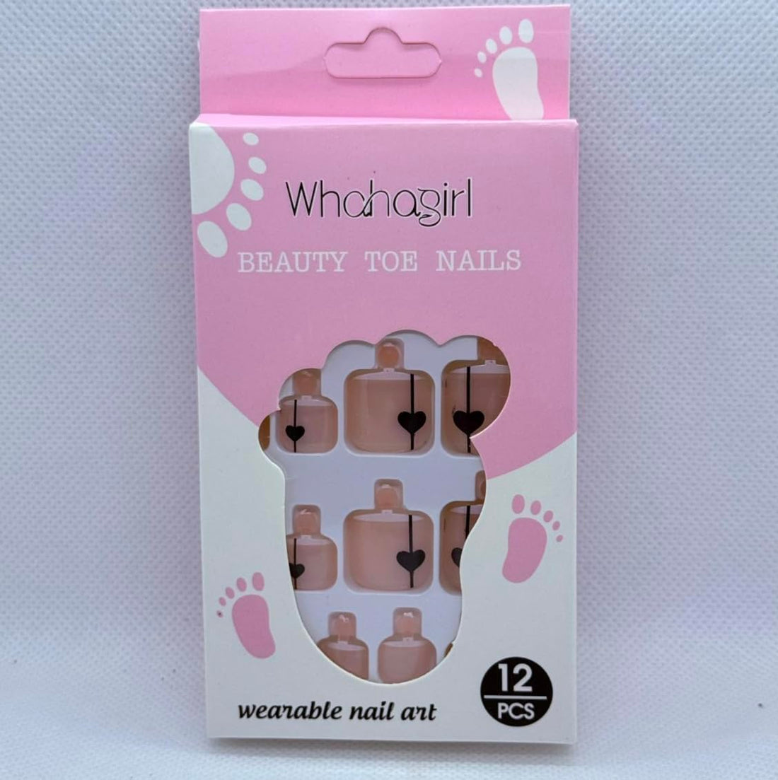 Toe and Foot nails - 12 stunning and dazzling colors and designs - Press-on nails - Glue sold separately (2)