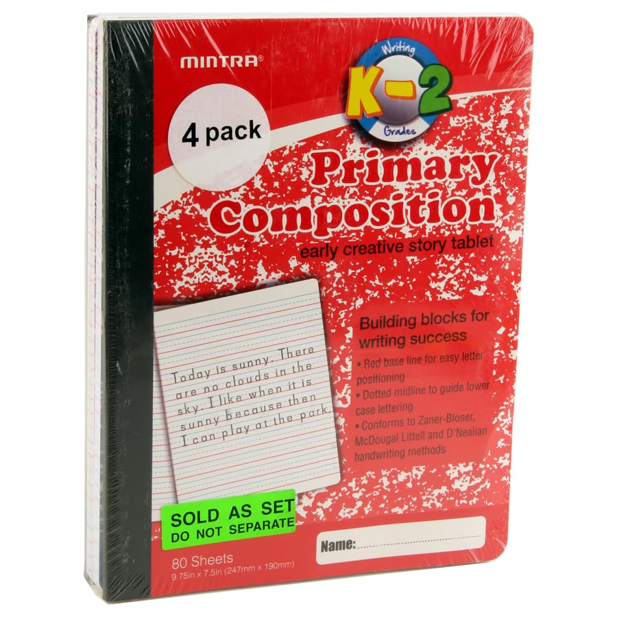 Mintra School notebook Composition English Kg2 3 line writing practice sewn binding