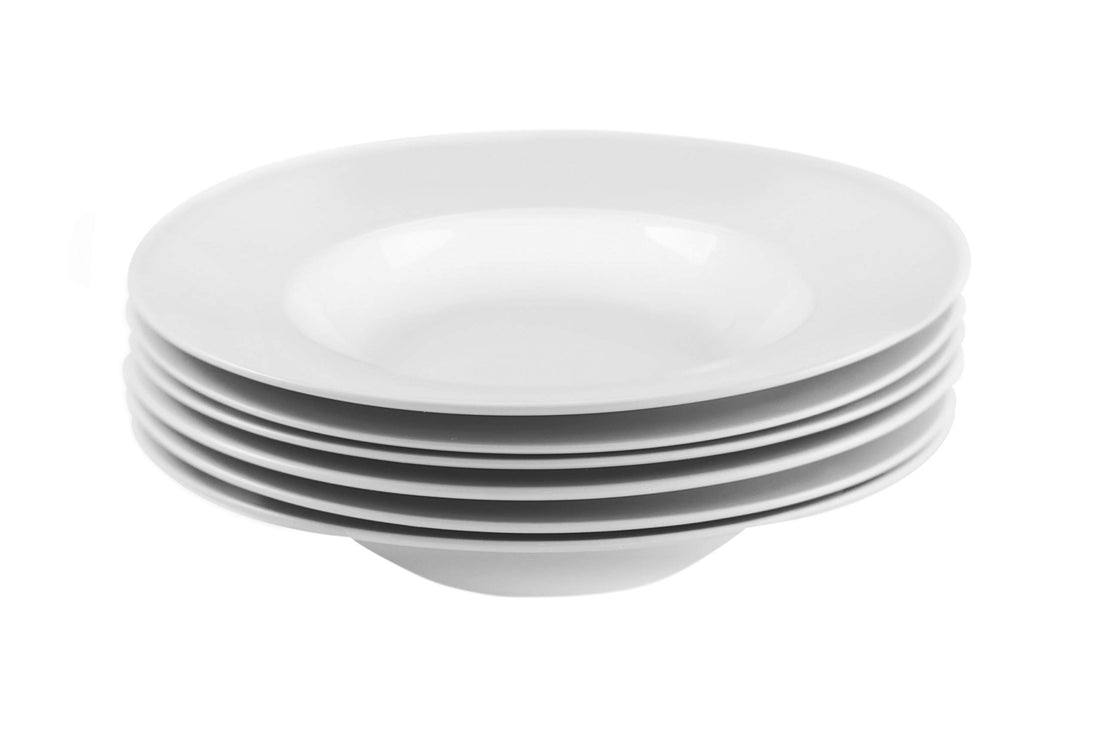 Professional Gourmet Porcelain Pasta Plate- Set of 6 (Pasta Plate)