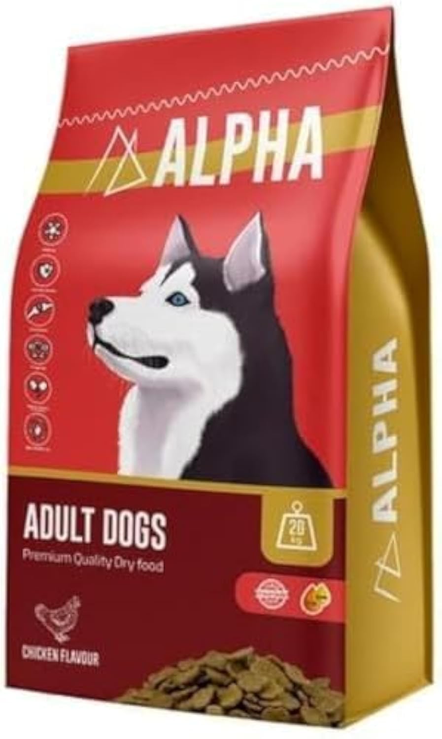 ALPHA Dry Food for Adult Dogs (10kg), Chicken Flavor, 10kg