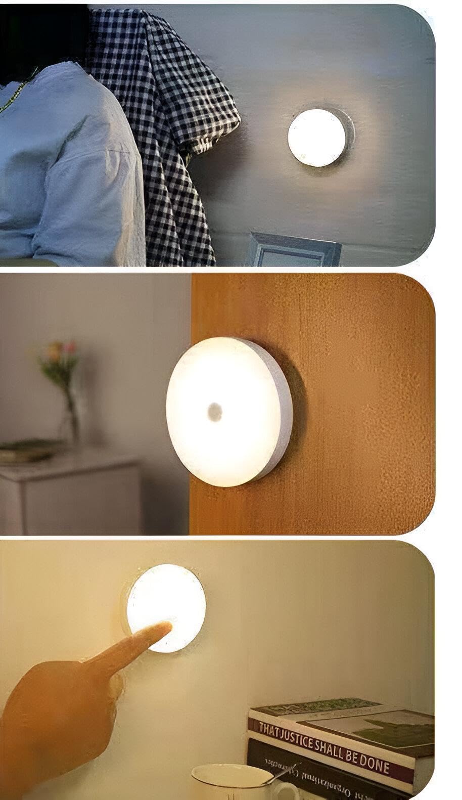 Motion Activated LED Night Light with 2 Magnetic Sides and Built-in USB Charging, Ideal for Bedrooms, Closets, Kitchens - Versatile and Energy Efficient Lighting Solution.
