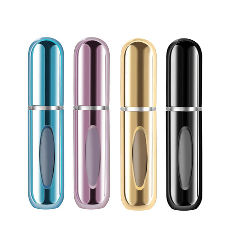 Yamadura Mini Refillable Perfume Portable Atomizer Bottle Refillable Perfume Spray, Refill Pump Case for Traveling and Outgoing (5ml, 4 Pack) Random color