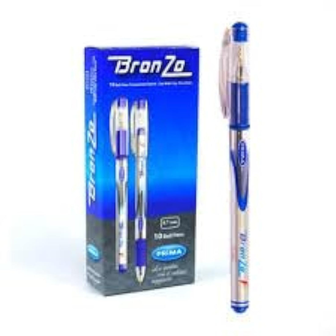 Prima Bronzo Fine Point Ballpoint Pen Set Of 10 Pens - Blue - Original