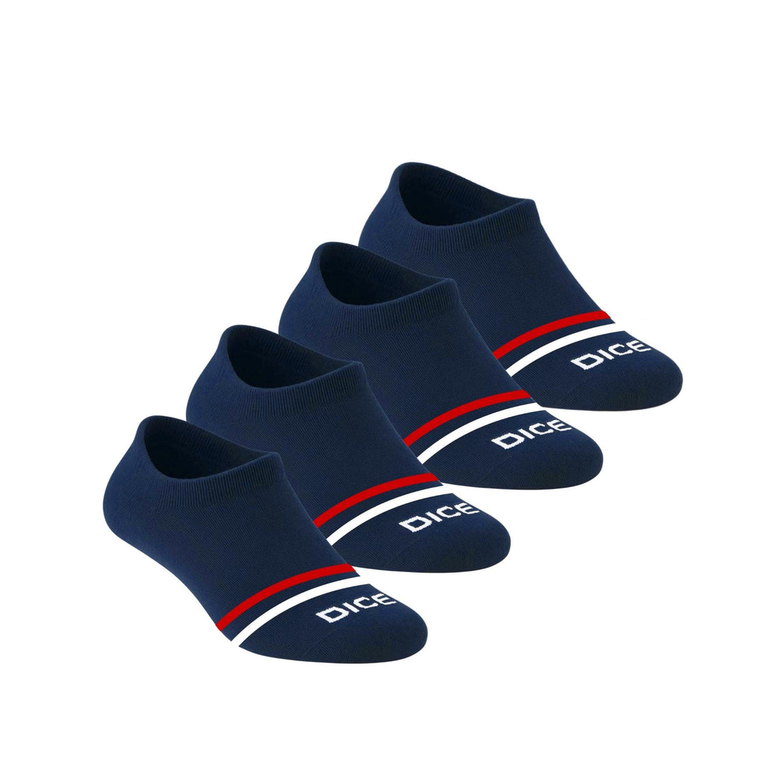 DICE Pack of 4 Half Towel Padded Cotton Socket Socks