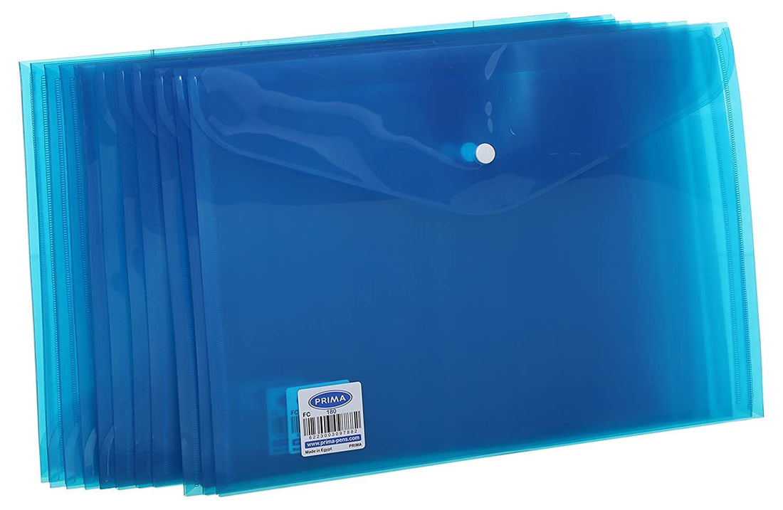 Prima Envelope Folder, Pack of 12 - Blue