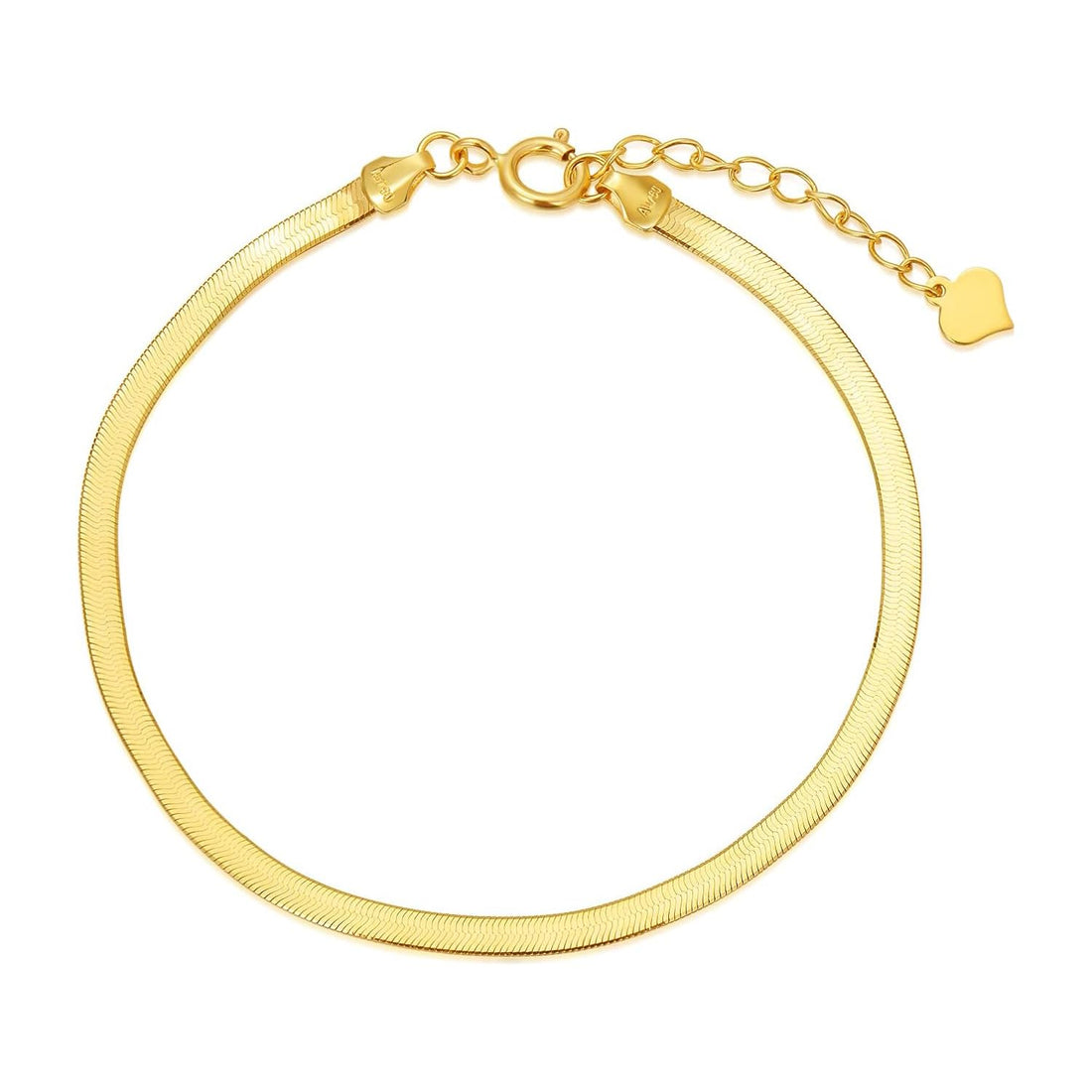 Julia Store 18K Gold Plated Stainless Steel Trendy Luxury Waterproof Anklet for Women Snake Chain Link Dainty Ankle Bracelets Summer Beach Jewelry