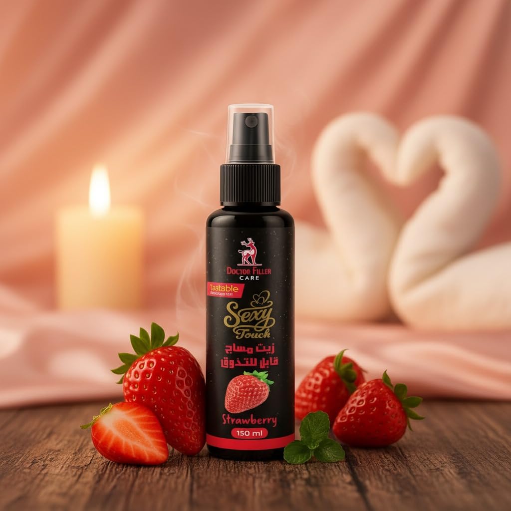 Natural Tastable Massage Oil, Strawberry Flavor, 150 ml