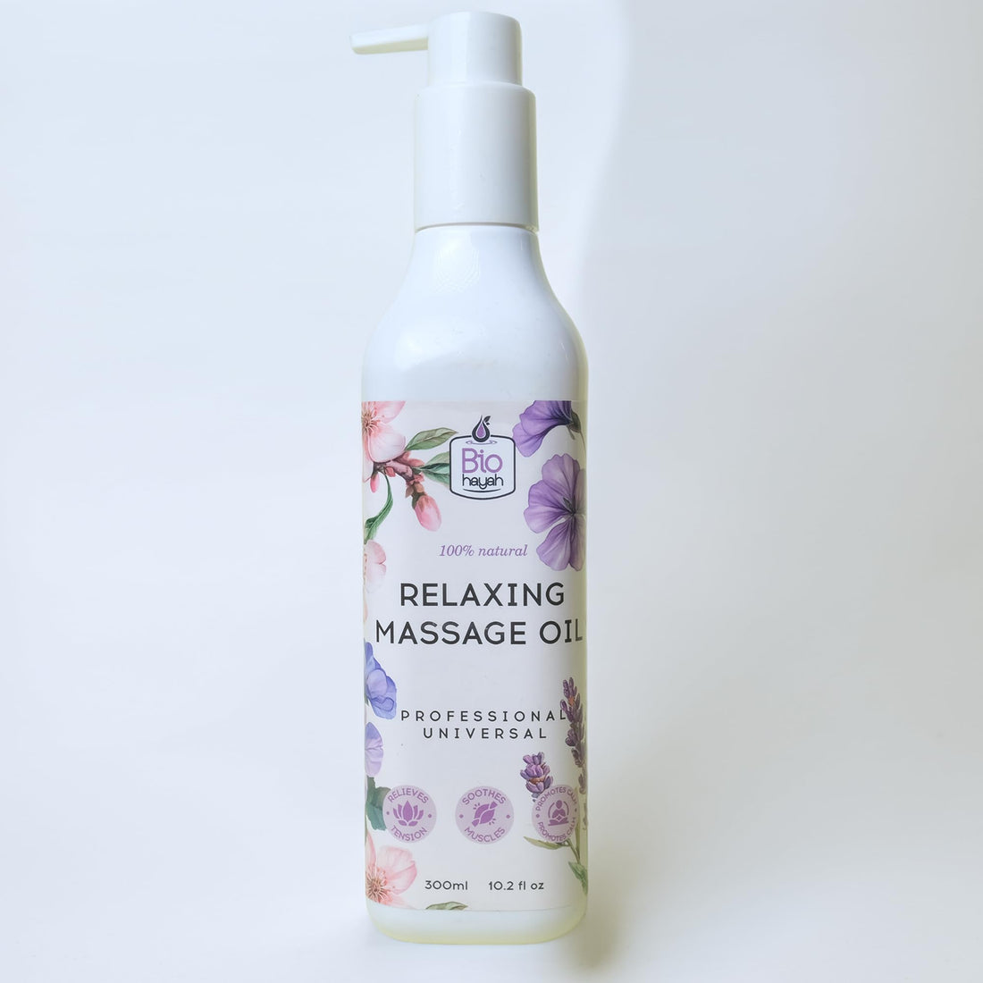 BioHayah Relaxing Massage Oil 300 ml – Soothes Muscles & Calms the Senses