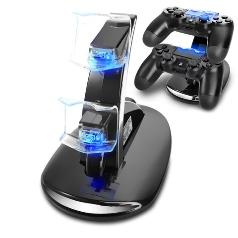 Dual Controller Charger for PS4, USB Fast Charging Docking Station Stand with LED Indicator Light for Sony PS4 / PS4 Pro / PS4 Slim Controller